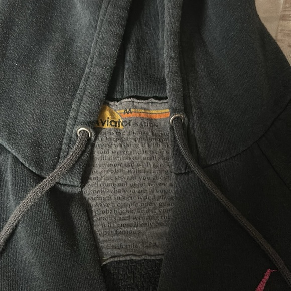 Aviator Nation Charcoal Pink Neon Bolt Crop Hoodie M - RARE - Picture 2 of 4